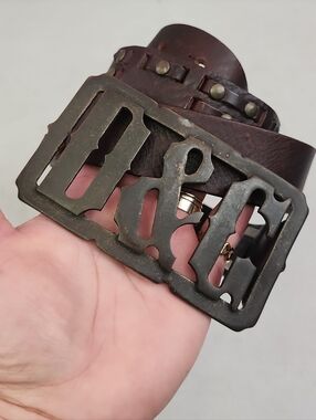 Authentic Brown Leather DG belt Fits 31"-35"